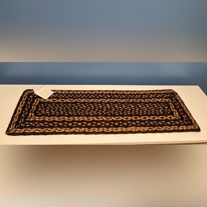 VHC Brands. Farmhouse. Country Woven Mat. Jute. Black. Tan. Cottage